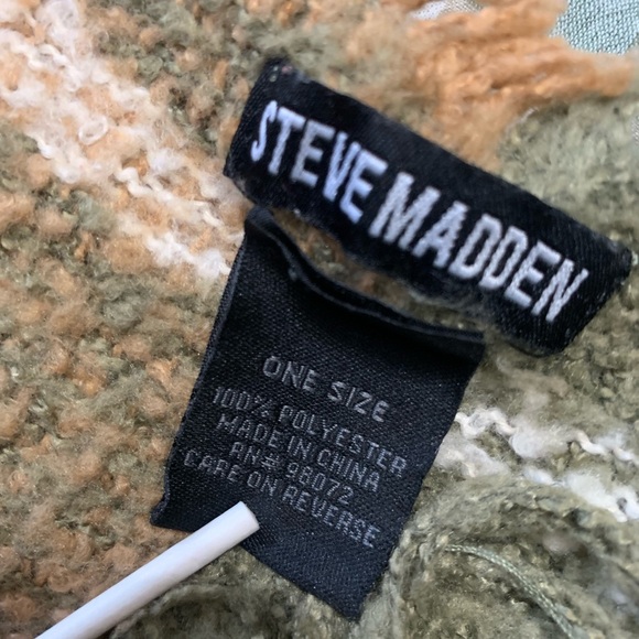 Steve Madden Olive and Rust Plaid Scarf - Picture 3 of 3